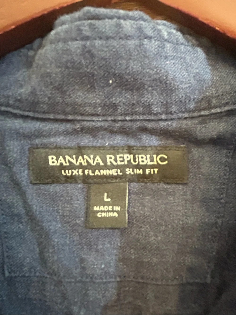 Banana Republic Luxe Flannel Slim Fit Navy Flannel Shirt Men’s L